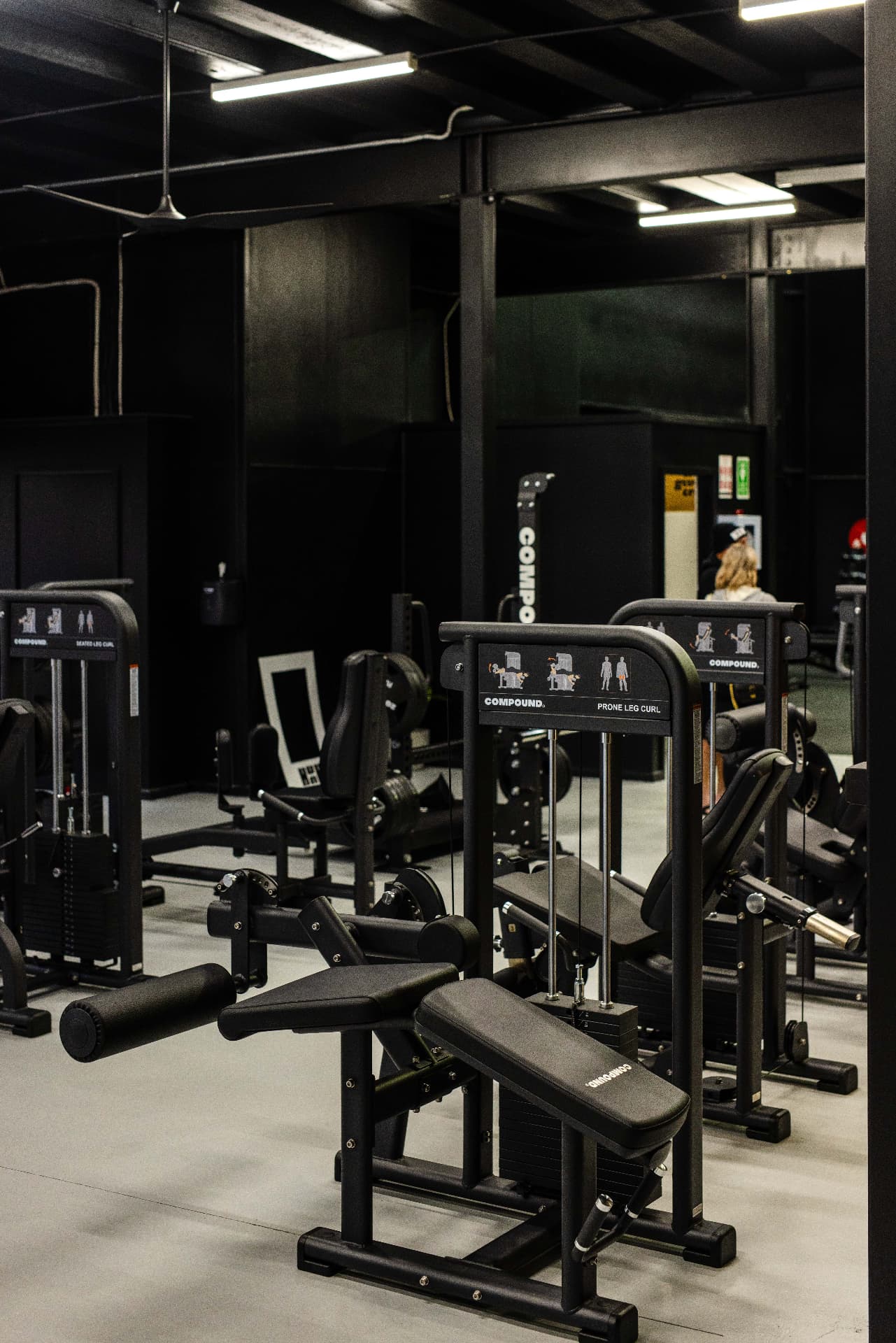 Premium resistance machines on the gym floor
